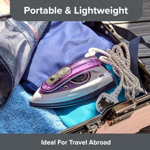 Quest Travel Steam Iron, Collapsible Ergonomic Handle, 50ml Water Tank — view 4