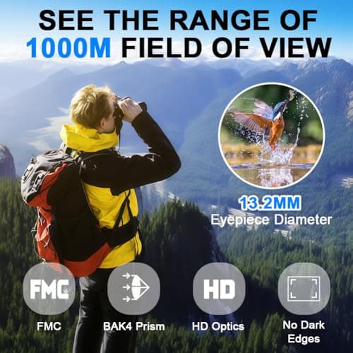 Flintronic 10X25 Binoculars for Adults, Compact Binoculars with BAK4 Prism, FMC Green Film, Easy Focus High Powered Binocular for Bird Watching Outdoor Sports Concerts Hunting Travel Camping — view 6