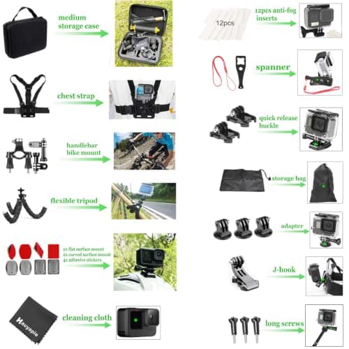 Hauyapie Accessories Set for Go Pro 13/12/11/10/9 Camera YP06 — view 6