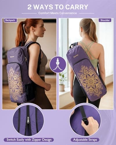 Gonex Yoga Mat Bag Convertible Backpack Blocks Carrier Wet Pocket — view 2