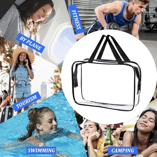 GWAWG Transparent Hanging Toiletry Bag with Handle, Clear Waterproof Travel Cosmetic Organizer, Shower Bag for Airplane Carry On, Portable Makeup Storage Case for Men Women — view 6