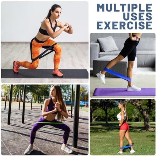 Resistance Bands 5-piece Set with User Guide and Carry Bag,Exercise Bands with 5 Levels for Latex Elastic Bands for Yoga,Pilates, Rehab, Fitness,Strength Training and Home Workout (BLUE) — view 5
