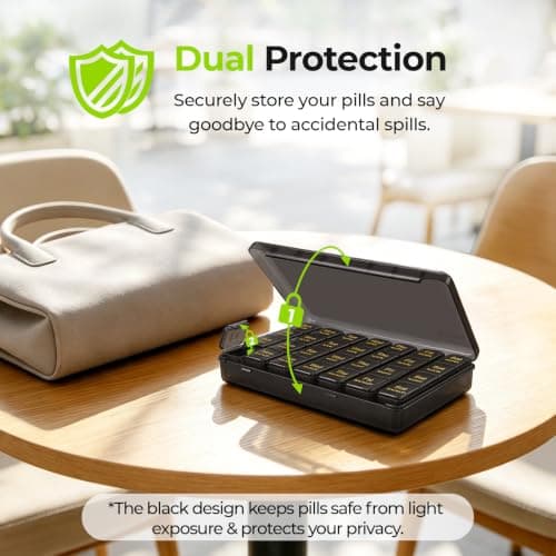 AUVON Weekly Pill Organiser 4 Times a Day, Face-Up Labels for Easy Tracking — view 6