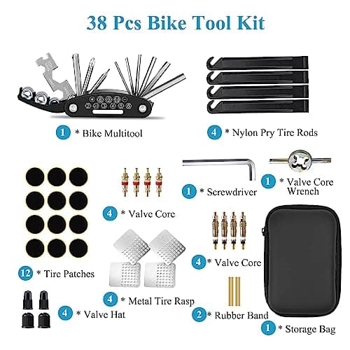 KITBEST 38PCS Bike Tool Puncture Repair Kit, Portable Bicycle Multi Tools — view 6