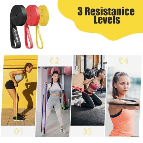 Flintronic Resistance Bands Set, 3 Different Levels Exercise Bands, Pull Up Bands Set for Men Women, Workout Bands for Home, Gym, Muscle Toning, Yoga, Stretch Mobility, Strength Training — view 6