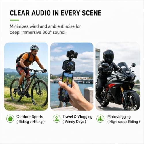 6 Pcs Microphone Winds Muff Compatible with Insta 360 X5/X4/X3/X2, Microphones Wind Noise Reduction, Anti-Noise Microphone Wind Replacement Accessories for Outdoor, Panoramic Action Camera Clear Audio — view 5