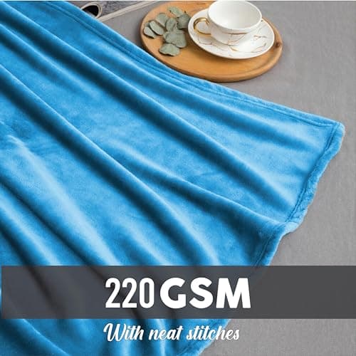 Home In Style 4U Flannel Fleece Blankets Turquoise Blue, 130 x 150cm — view 3