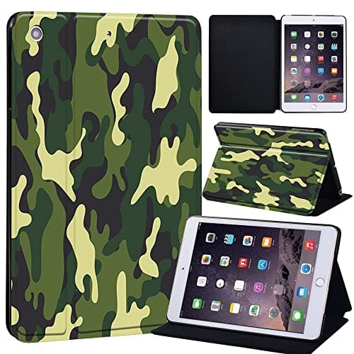 Camouflage Printed Case for iPad Mini 1/2/3, Lightweight Trifold Stand Case with Auto Sleep/Wake, Microfiber Lining, Hard Back Cover for iPad Mini 1/Mini 2/Mini 3 (army camouflage)