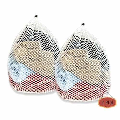 Dmjia 2 Pcs Net Laundry Bags 30 x 40 cm, Mesh Laundry Bags with Drawstring
