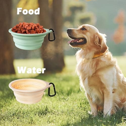 PetBonus 2-Pack Collapsible Dog Bowls, Portable Travel Dog Water Food Bowls — view 4