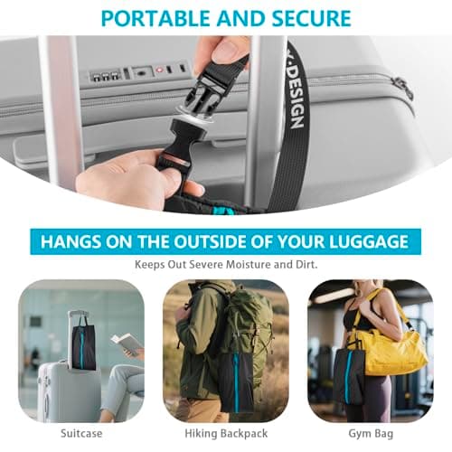 CANBOX Shoe Bags for Travel, 2 PCS Water Resistant Nylon Shoe Pouch with Portable Buckle Handle, Machine Washable Shoe Storage Organizer for Fitness, Home Use — view 3