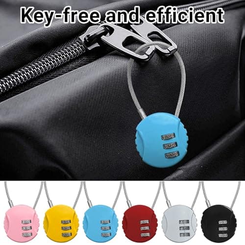6 Pack Combination Padlock,Small Shed Locks,3-Digit Padlocks with Code — view 3
