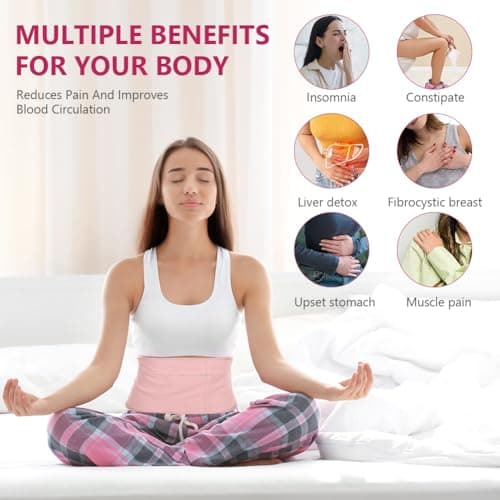 AOOWU Castor Oil Pack, Reusable Castor Oil Pack Wrap Kit, Organic Castor Oil Compression Wrap for Liver Detox with Storage Bag, Castor Oil Wrap Machine Washable Anti Oil Leak (Oil Not Included) — view 5