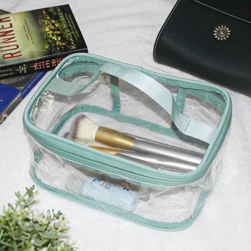 FIYUK Toiletry Bag Makeup Cosmetic Clear Bag Portable Waterproof Transparent Travel Large Storage Green — view 6