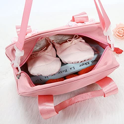 Bexdug Girls Dance Storage Bag - Kids Ballet Dance Sports Gym Duffel Bag with Ergonomic Handles,Ballet Dance Shoe Pocket for Girls — view 5