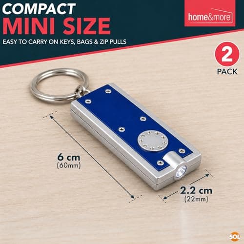 SOL 2pk Mini Keyring Torch - Small Bright Torch Keyring LED Keychain Light — view 2