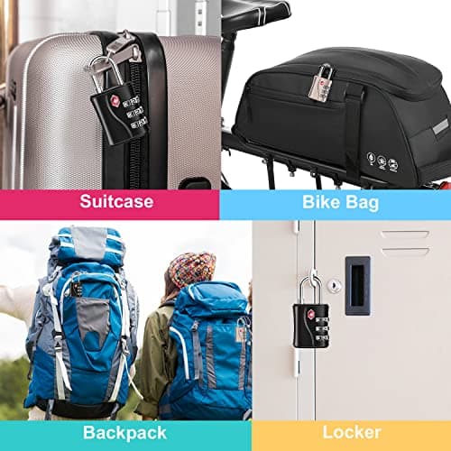 ZHEGE Suitcase Locks Combination, Travel Padlock (Black) — view 6