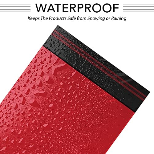 100 Mixed Mailing Poly Postal Self Seal Bags 4 Sizes 25 from Each iSOUL Small to Large Mailing Bags Postage Packaging Assorted Mailers Posting Shipping Post Parcel Package Bags Red — view 3