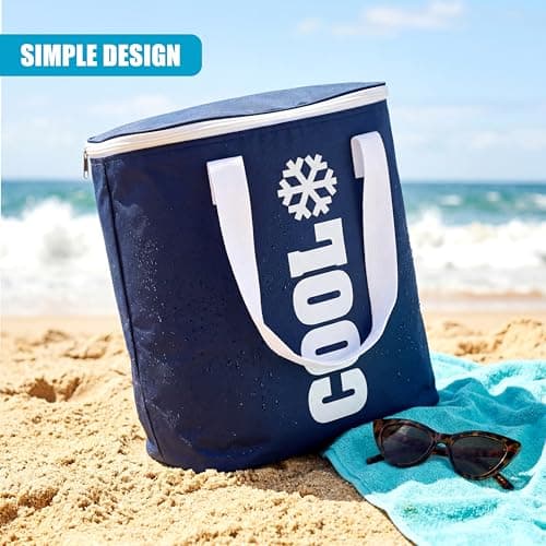GEEZY Insulated Cool Bag 24 Litre - Keep Food Fresh & Chilled, Foldable Design, Thermal Aluminium Foil Lining, Double Puller Zipper - Great for Family Beach Trips, Picnic, Camping, Grocery Shopping — view 3