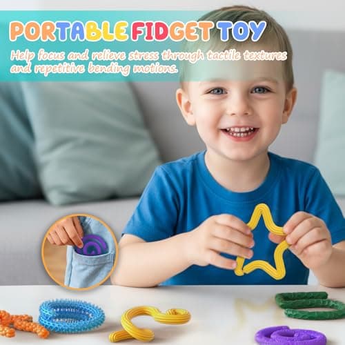BDwing Fidget Toys Sensory Sticks, 8 Pack Textured Silicone Sensory Toys for ADHD, Autism and Stress Relief , Anti-Stress Toys for Children & Adults — view 4