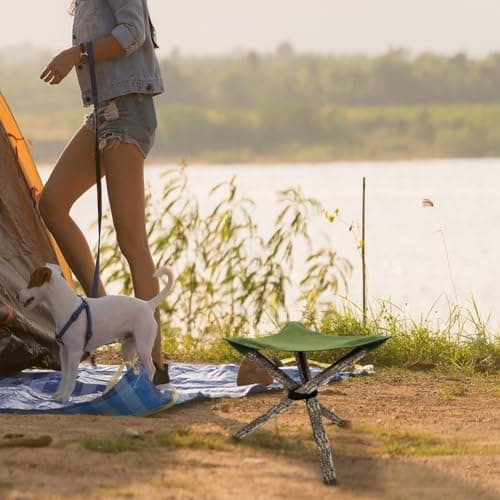 SiSinkal Portable Folding for Camping Stool Cloth 38cm Waterproof Canvas Tripod Seat Replacement for Outdoor Fishing Hiking Backpacking Travel Gardening Mountaineering Use(Black) — view 6