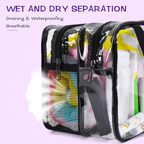 GYOYEDE 2 Pack Clear Toiletry Bags,Large Toiletry Bag Thickened PVC Toiletry Bag for Women and Men,Waterproof Cosmetic Bags with Handle,Transparent Travel Toiletries Bag for Business,Camping, Travel — view 3