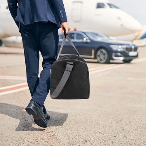Trail maker 30 Liter, 17 Inch Canvas Duffle Bags for Men and Women -Travel Weekender Overnight Carry-On Shoulder Duffel Tote Bags (Black) — view 6
