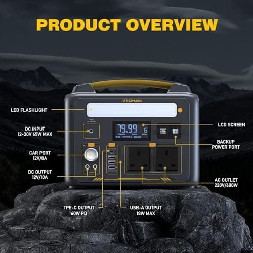 VTOMAN Jump 600X Portable Power Station with Extra Battery - 600W/939Wh — view 4