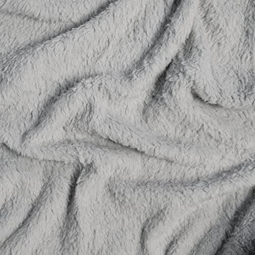 Brentfords Teddy Fleece Blanket Large Throw Over Bed Plush Super Soft Warm Sofa Bedspread, Silver Grey - 150 x 200 cm — view 4