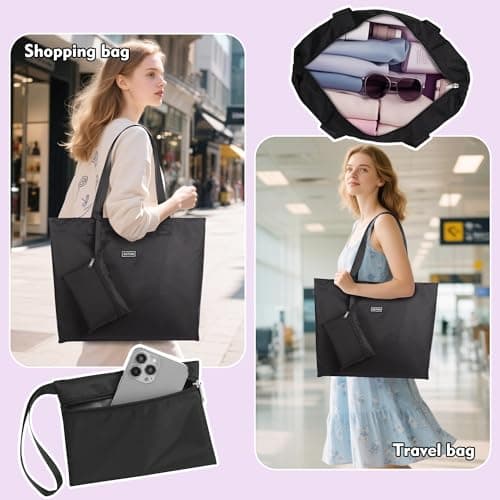 AOTIAN Reusable Grocery Bag, Foldable Shopping Tote Bag with Zipper Closure — view 5