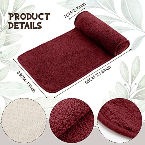 Weysat Neck Pillow for Recliner Head Pillow Adjustable Plush Pillow Neck Roll Non Slip Fleece Couch Neck Head support Pillow for Travel Home Recliner Sofa Armchair (Burgundy) — view 2