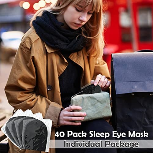 40 Pack Sleep Eye Mask for Men Women Kids, Individual Pack Sleeping Blindfold Eye Shade Cover for Travel, Plane, Hotel, Party — view 4