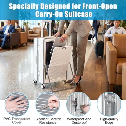 Yotako Clear PVC Suitcase Cover Protector for Front Open Suitcases - 32inch Luggage Cover Double Zipper Design — view 5