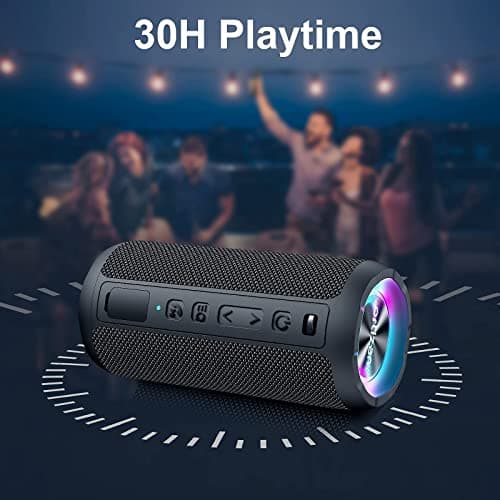 Ortizan Bluetooth Speaker, Portable Wireless Bluetooth Speakers With Led Light, Louder Volume & Enhanced Bass, IPX7 Waterproof, 30H Playtime, Durable Loud Outdoor Speaker for Travel, Sport — view 5