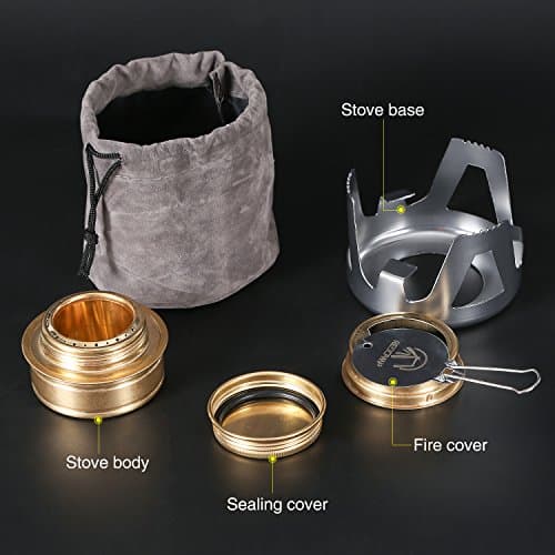 REDCAMP Brass Alcohol Stove，Brass Spirit Burner,Ultralight Portable，Silver — view 5