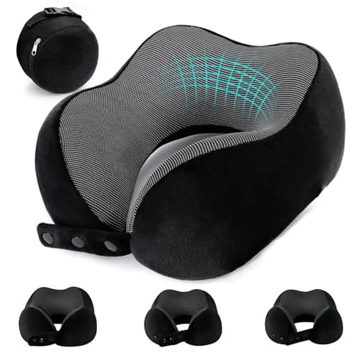 YAWAHOME Travel Pillow for Airplane, Memory Foam Neck Pillow for Travel