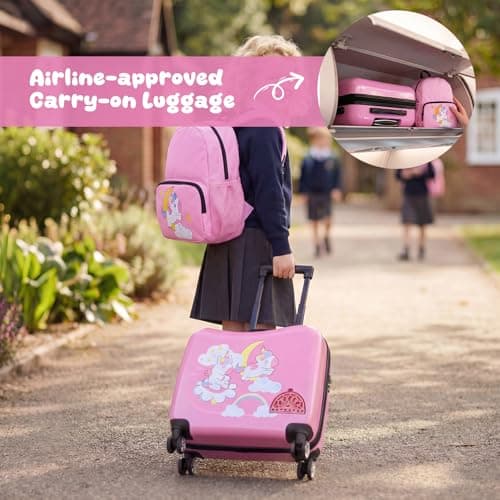 HOMFME 2PCS Kids Luggage Set, Children Ride on Suitcase — view 2