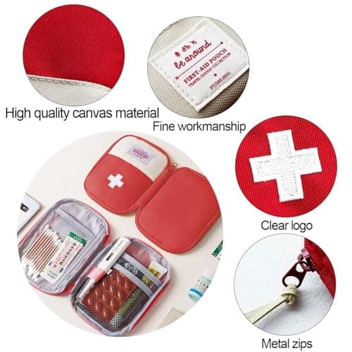 First Aid Pouch, 2-Pack Empty Mini Travel Medicine Storage Bags — view 3
