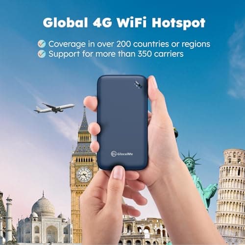 GlocalMe UPP 4G Mobile WiFi Hotspot, No SIM required, no roaming fees, MiFi Router with 1GB global Data, superlight 113g, Portable WiFi device for Travel in 200+ Countries (Blue) — view 2