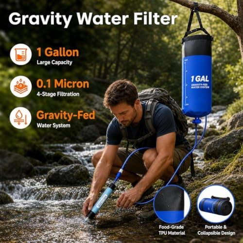 Survival Kit, 1 Gallon Guard Survival Water Filter, Camping Water Purifier — view 2