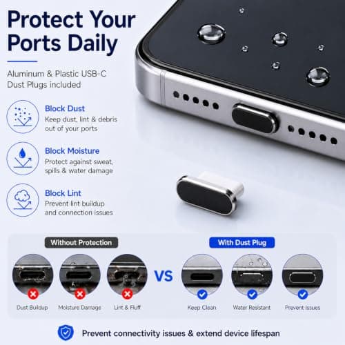 12 Pack Phone Cleaning Kit with USB-C Plugs & Dual-End Brushes — view 6