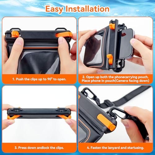 Citymore Floating Waterproof Phone Pouch,IPX8 Waterproof Universal Phone Case,Underwater Touch Screen Dry Bag for Beach,Swimming for iPhone 17 16 15 14 13 12 Pro Max,Huawei,OnePlus,Galaxy,4-7.2" Black — view 6