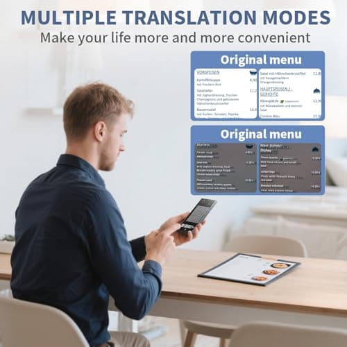 Language Translator Device, 2026 Upgraded Chip Two Way Real-Time Voice Translator, 150 Languages AI/Online/Offline/Group/Phone Translation, No WiFi Needed, 5.5" HD Screen for Travel Business Learning — view 4