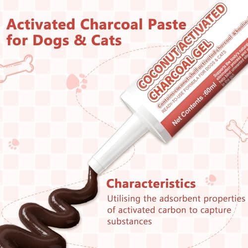 Puciuua Activated Charcoal Paste for Dogs and Cats – 60 ml Pet Poisoning Emergency Kit, Toxin Absorber for Digestive Recovery, First Aid for Dogs & Cats — view 3