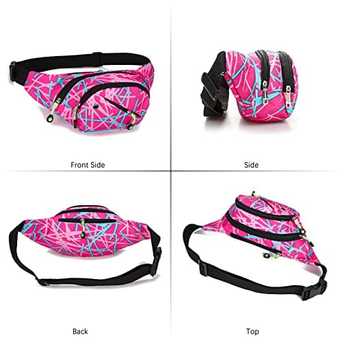 Bum Bag Waist Fanny Pack - Long Keeper Large Fashion Bumbag for Women Men, 4 Pockets Adjustable Waist Bag for Running Hiking Dog Walking Outdoor — view 6