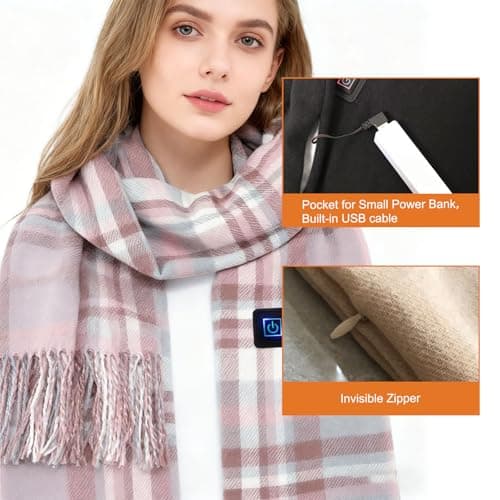Heated Scarf for Women Men Usb Heated Neck Warmer with 3 Heating Levels — view 5