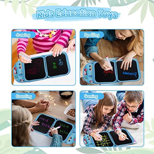 Erasable Drawing Pad, 8inch Plane Activities for Kids, Doodle Book for Kids 3 4 5 6 7 8 Year Old Boy Girl Birthday Gifts, 14 Pages for Magic Drawing with 12 Pens — view 5