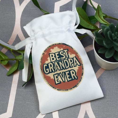 Azeeda 'Best Grandpa Ever ' Satin Gift Bag - 15cm (SB00112177) — view 2