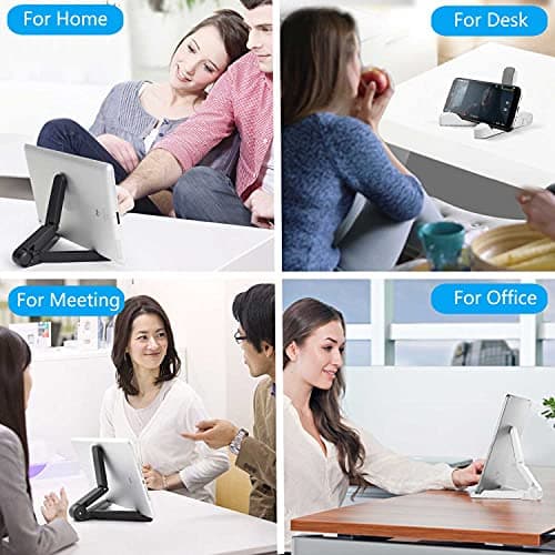 VOVIGGOL Tablet Stands and Holders Adjustable, Portable Tablet Stand Holder for iPad, Samsung Galaxy and Kindle Fire Tablets, Desktop Mobile Phone Stand for iPhone 16 15 Pro Max (Black) — view 6