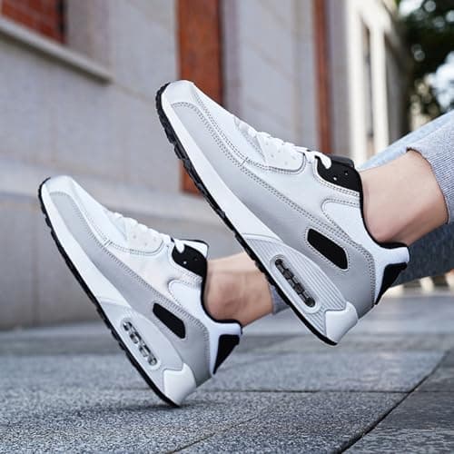 Padgene Men Women Running Shoes Sports Trainers Breathable Lightweight Sneakers Air Cushion Low Top Footwear Waking Fitness Lace up Shoes for Walking Gym Jogging Fitness Athletic Casual — view 2